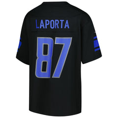 NFL Sam LaPorta Detroit Lions Youth Game Jersey - Black