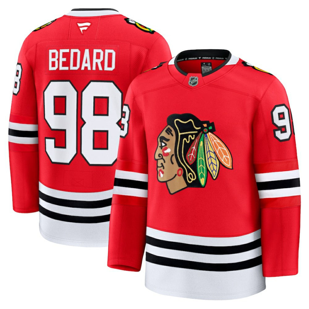 NHL Connor Bedard Chicago Blackhawks Fanatics Home Premium Jersey - Red