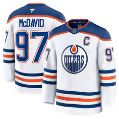 NHL Connor McDavid Edmonton Oilers Fanatics Away Premium Jersey - White
