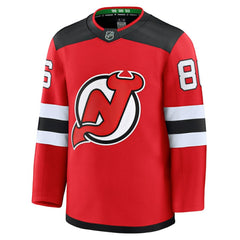 NHL Jack Hughes New Jersey Devils Fanatics Home Premium Jersey - Red