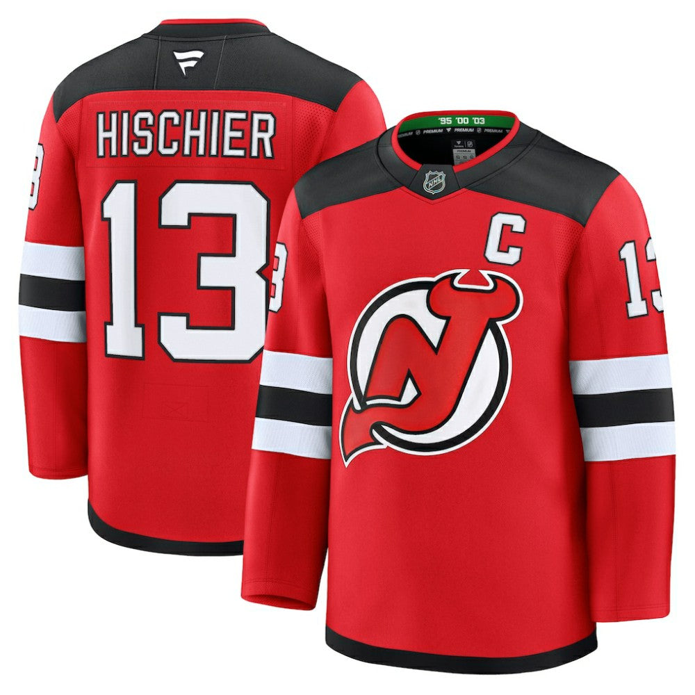 NHL Nico Hischier New Jersey Devils Fanatics Home Premium Jersey - Red
