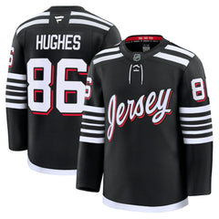 NHL Jack Hughes New Jersey Devils Fanatics Alternate Premium Jersey - Black