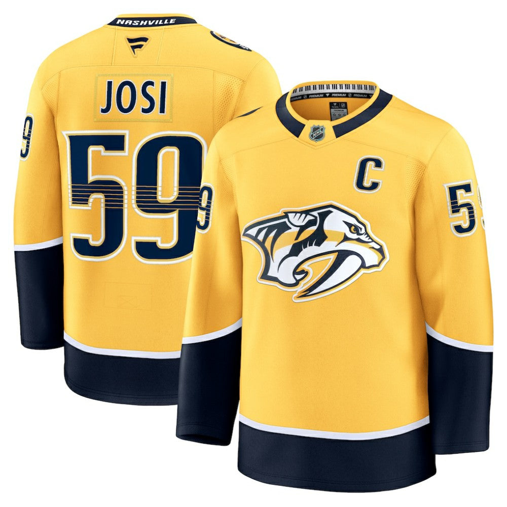 NHL Roman Josi Nashville Predators Fanatics Home Premium Jersey - Yellow