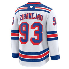 NHL Mika Zibanejad New York Rangers Fanatics Away Premium Jersey - White