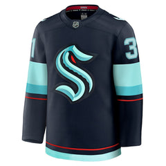 NHL Philipp Grubauer Seattle Kraken Fanatics Home Premium Jersey - Deep Sea Blue