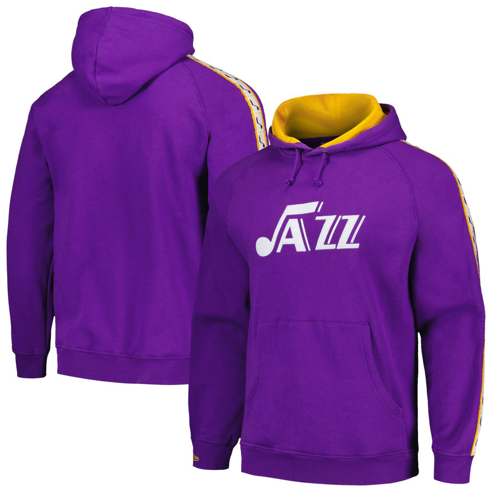 Utah Jazz Hardwood Classics Nights Raglan Pullover Hoodie Purple