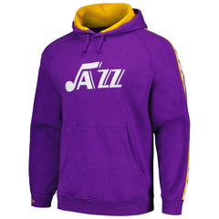 Utah Jazz Hardwood Classics Nights Raglan Pullover Hoodie Purple