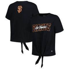 San Francisco Giants The Wild Collective Women's Twist Front T-Shirt - Black T-shirts