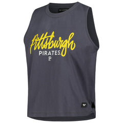 Pittsburgh Pirates The Wild Collective Women's Side Knot Tank Top - Charcoal Tanks