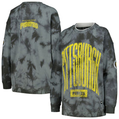 Pittsburgh Pirates The Wild Collective Women's Overdyed Pullover Sweatshirt - Charcoal Pullover