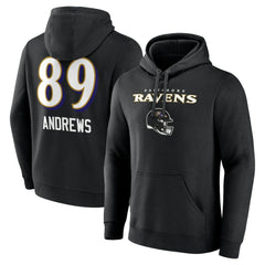 Mark Andrews Baltimore Ravens Team Wordmark Player Name & Number Pullover Hoodie Black