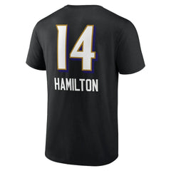 Kyle Hamilton Baltimore Ravens Team Wordmark Player Name & Number T-Shirt Black