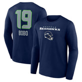 Jake Bobo Seattle Seahawks Team Wordmark Player Name & Number Long Sleeve T-Shirt College Navy