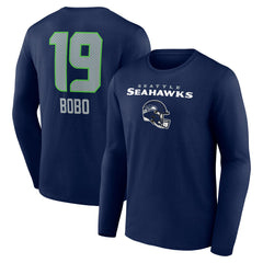 Jake Bobo Seattle Seahawks Team Wordmark Player Name & Number Long Sleeve T-Shirt College Navy