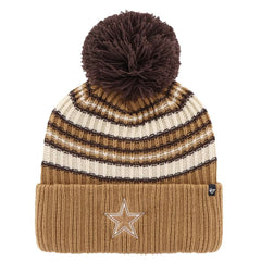 Dallas Cowboys '47 Women's Espresso Cuffed Knit Hat with Pom Brown
