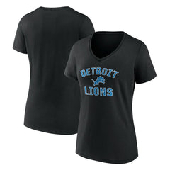Detroit Lions Women's Victory Arch V-Neck T-Shirt Black