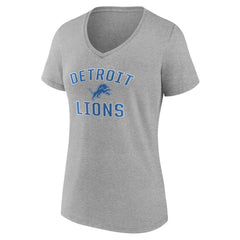 Detroit Lions Women's Victory Arch V-Neck T-Shirt Gray