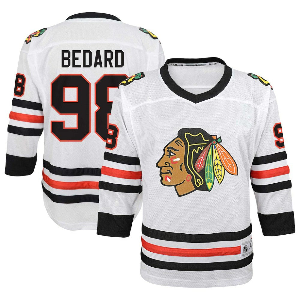 NHL Connor Bedard Chicago Blackhawks Youth Away Replica Player Jersey - White