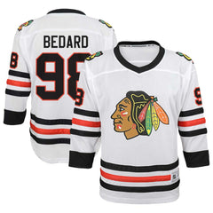 NHL Connor Bedard Chicago Blackhawks Youth Away Replica Player Jersey - White