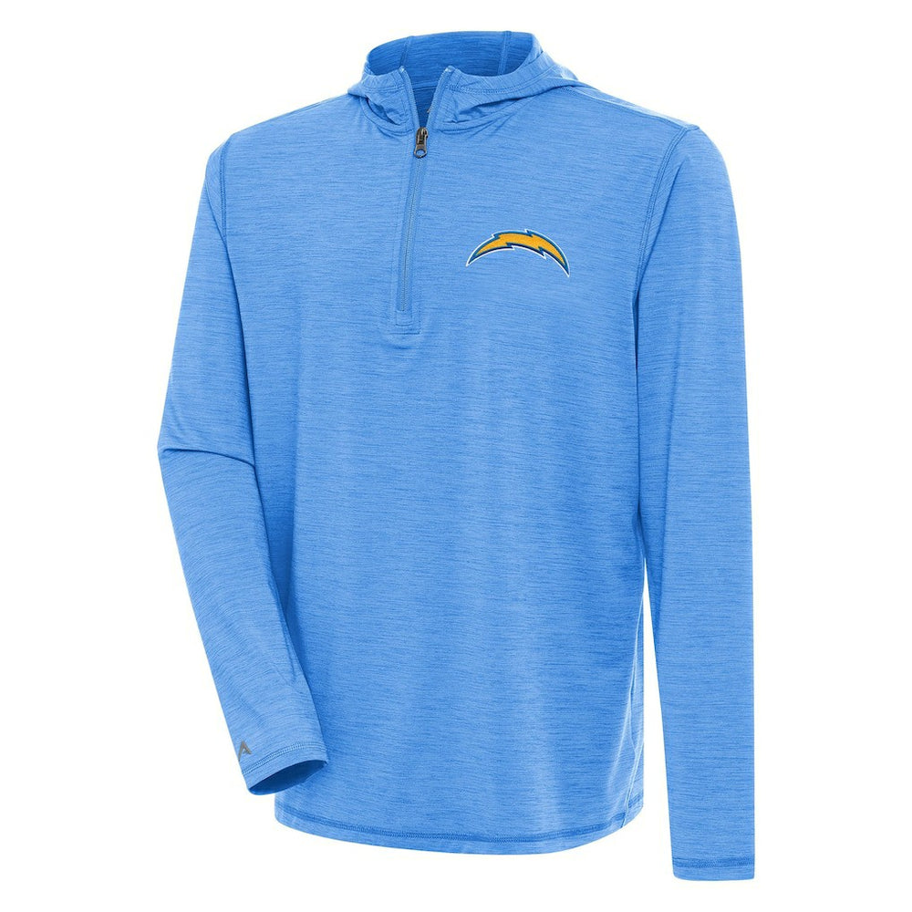 Los Angeles Chargers Antigua Tidy Quarter-Zip Pullover Hoodie Heather Powder Blue