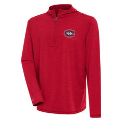NHL Montreal Canadiens Antigua Tidy Quarter-Zip Pullover Hoodie - Heather Red