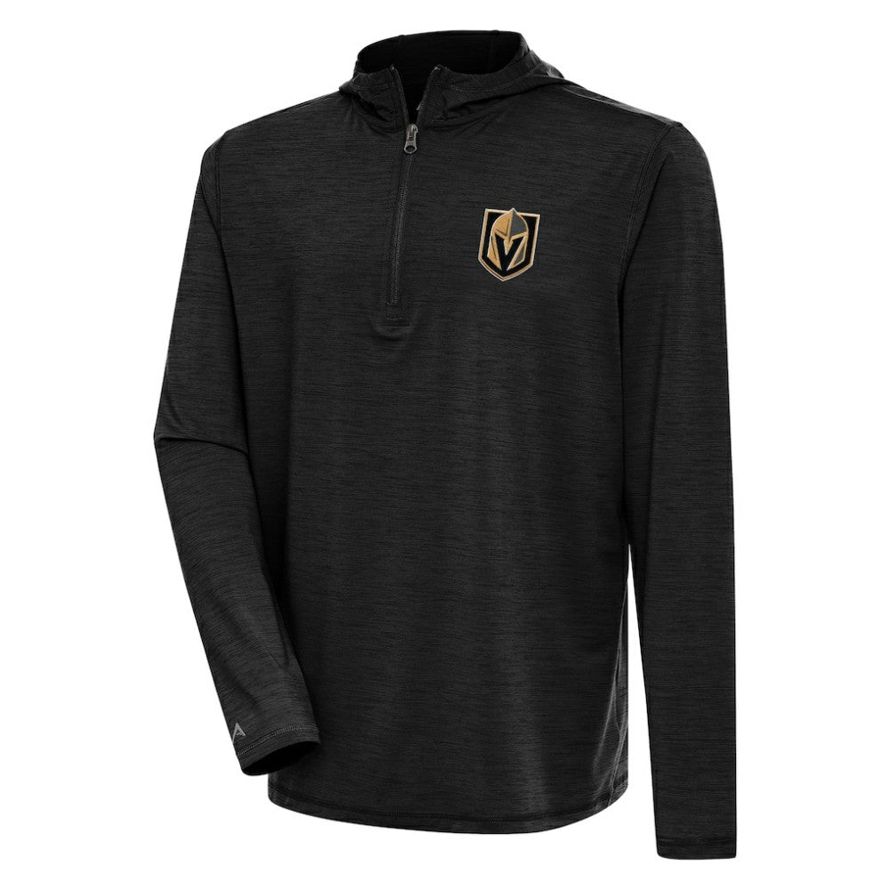 NHL Vegas Golden Knights Antigua Tidy Quarter-Zip Pullover Hoodie - Heather Black