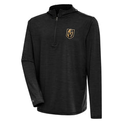 NHL Vegas Golden Knights Antigua Tidy Quarter-Zip Pullover Hoodie - Heather Black