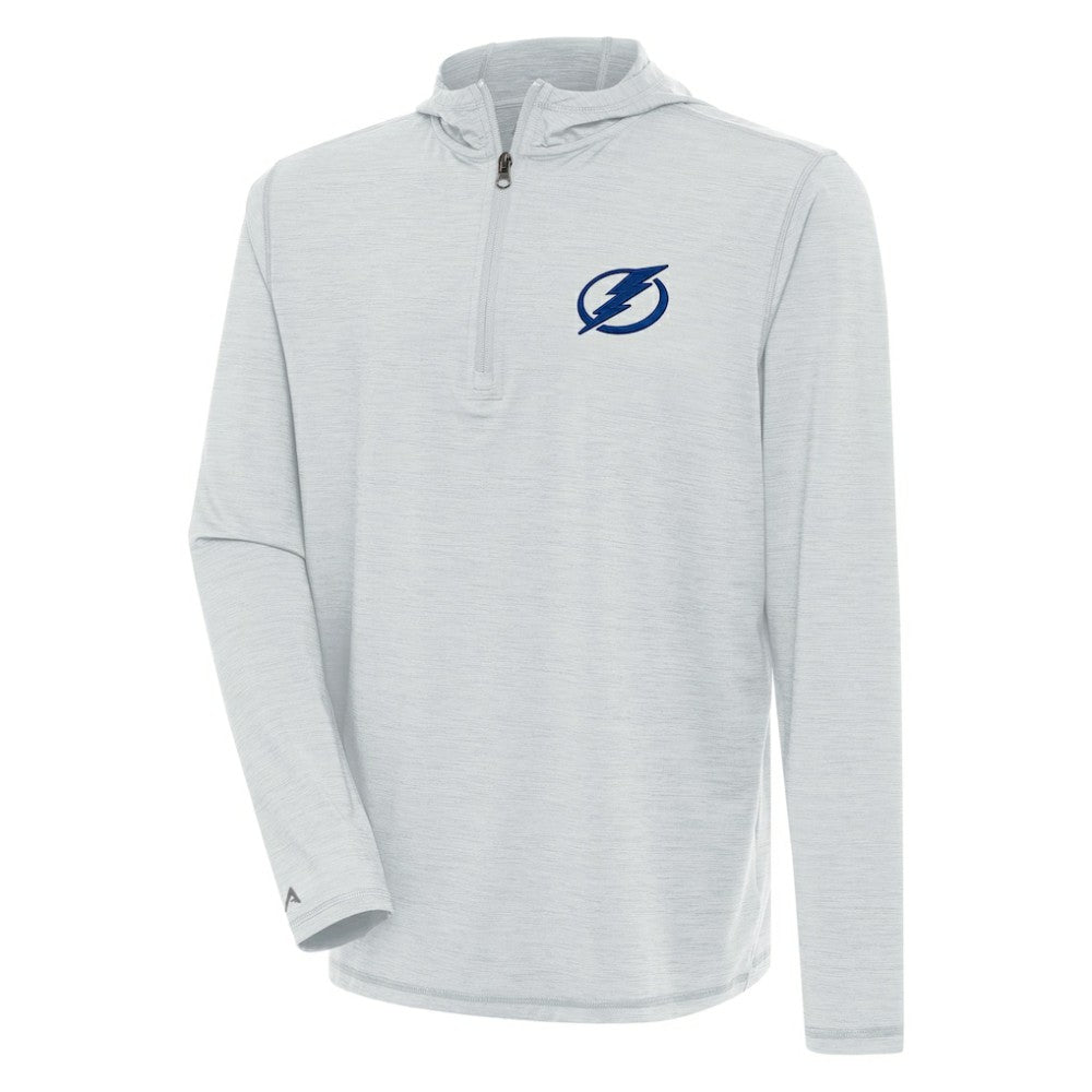 NHL Tampa Bay Lightning Antigua Tidy Quarter-Zip Pullover Hoodie - Heather Gray