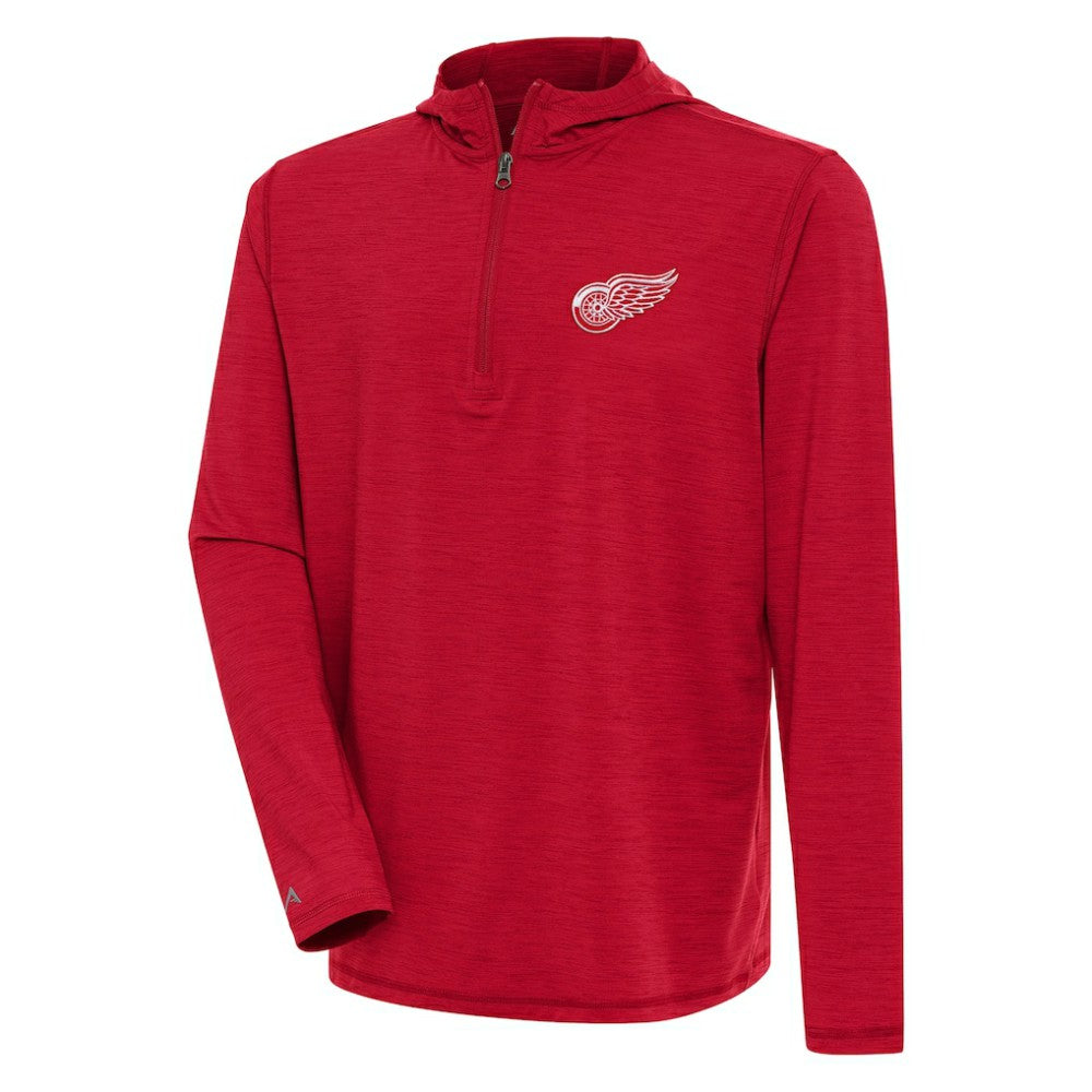 NHL Detroit Red Wings Antigua Tidy Quarter-Zip Pullover Hoodie - Heather Red