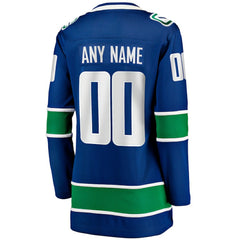 NHL Vancouver Canucks Fanatics Women's Breakaway Custom Jersey - Blue
