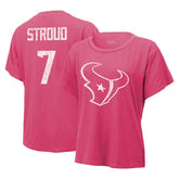C.J. Stroud Houston Texans Majestic Threads Women's Name & Number T-Shirt Pink