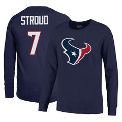 C.J. Stroud Houston Texans Majestic Threads Name & Number Long Sleeve T-Shirt – Navy