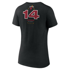 Tyler Herro Miami Heat Women's Behind The Back Name & Number V-Neck T-Shirt Black