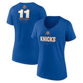 Jalen Brunson New York Knicks Women's Behind The Back Name & Number V-Neck T-Shirt Royal