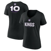 Domantas Sabonis Sacramento Kings Women's Behind The Back Name & Number V-Neck T-Shirt Black