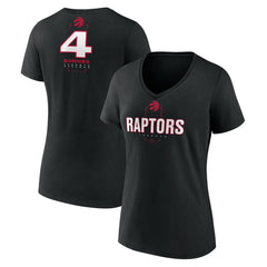 Scottie Barnes Toronto Raptors Women's Behind The Back Name & Number V-Neck T-Shirt Black