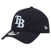 Tampa Bay Rays New Era Team Color A-Frame 9FORTY Adjustable Hat - Navy Hats