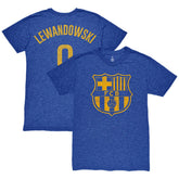Robert Lewandowski Barcelona 1863FC Player Name & Number Twisted Tri-Blend Slub T-Shirt Heather Royal shop