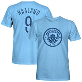 Erling Haaland Manchester City 1863FC Player Name & Number Twisted Tri-Blend Slub T-Shirt Sky Blue sale