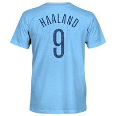 Erling Haaland Manchester City 1863FC Player Name & Number Twisted Tri-Blend Slub T-Shirt Sky Blue sale