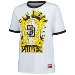San Diego Padres New Era Women's Oversized Ringer T-Shirt - White T-shirts