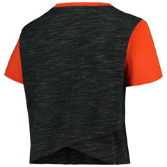 San Francisco Giants New Era Women's Plus Size Crossover Back Cropped T-Shirt - Black T-shirts