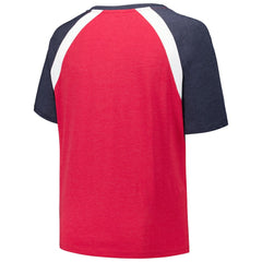 Atlanta Braves New Era Women's Plus Size Raglan V-Neck T-Shirt - Red T-shirts