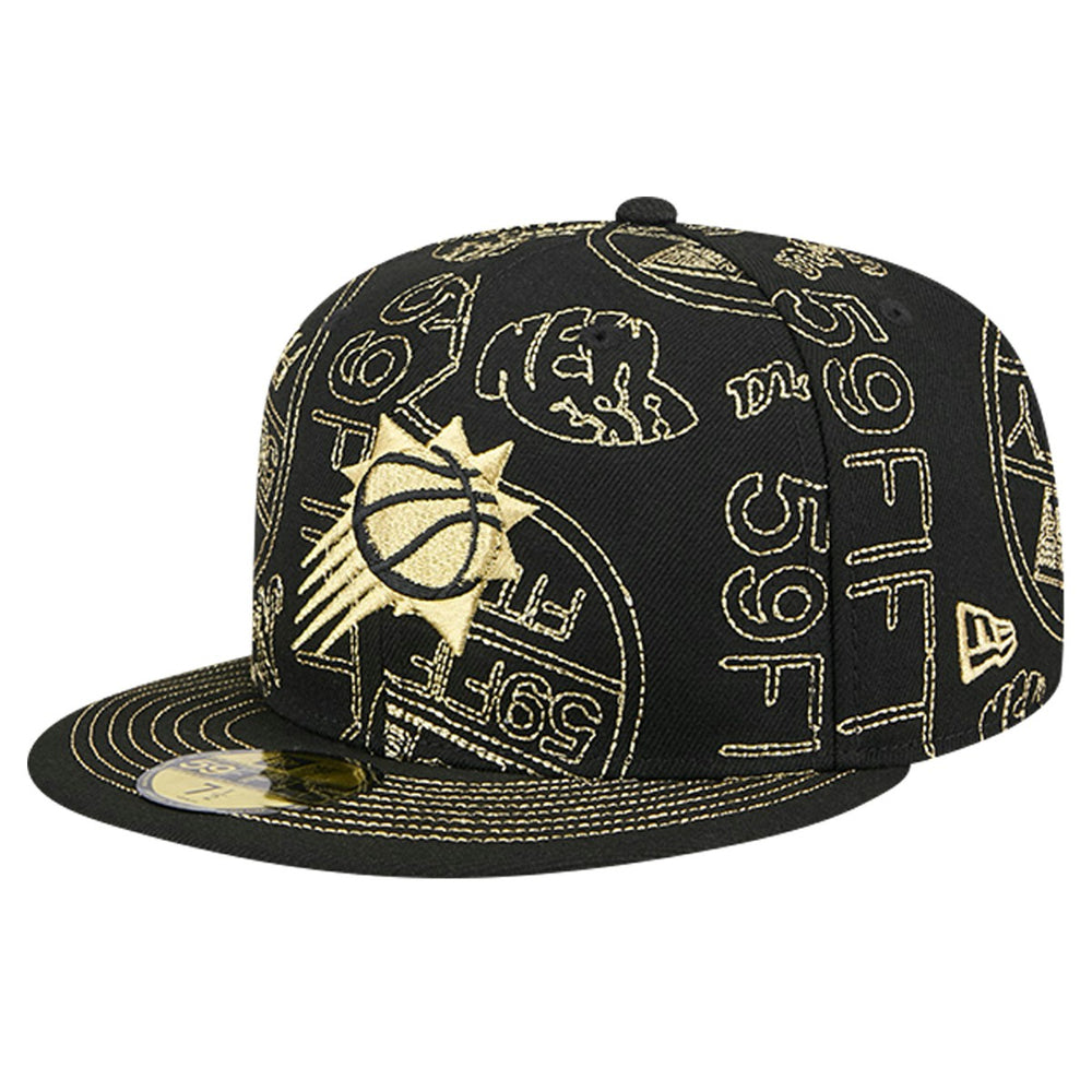 Phoenix Suns 59FIFTY Day Allover Print Stencil Fitted Hat Black