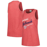 Washington Nationals Soft as a Grape Women's Gauze High Neck Tank Top - Red Tanks