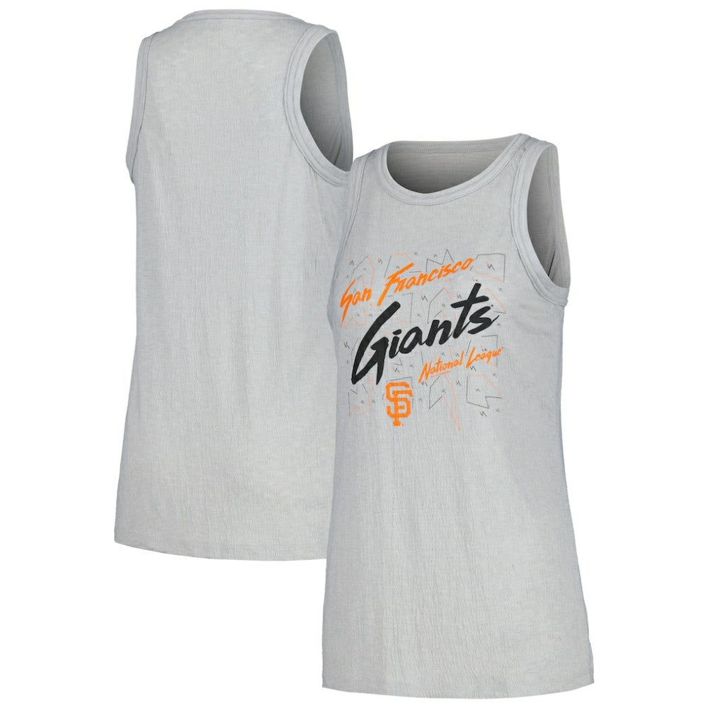 San Francisco Giants Soft as a Grape Women's Gauze High Neck Tank Top - Gray Tanks