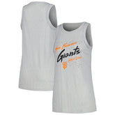 San Francisco Giants Soft as a Grape Women's Gauze High Neck Tank Top - Gray Tanks