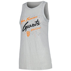 San Francisco Giants Soft as a Grape Women's Gauze High Neck Tank Top - Gray Tanks