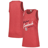 St. Louis Cardinals Soft as a Grape Women's Gauze High Neck Tank Top - Red Tanks