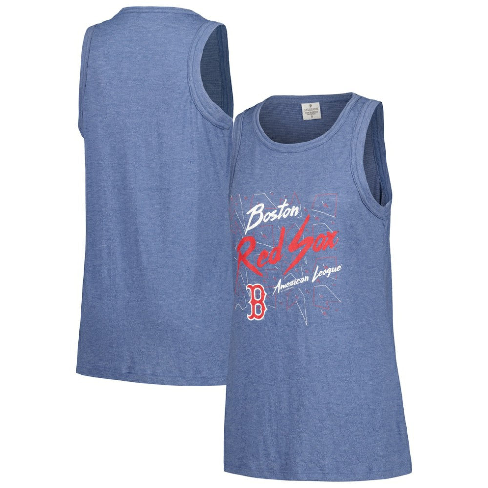 Boston Red Sox Soft as a Grape Women's Gauze High Neck Tank Top - Navy Tanks